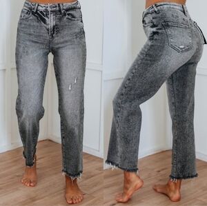 Risen Jeans NWT Acid Black Straight Leg Stretch Jeans